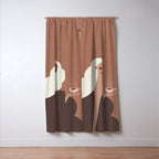 Coffee Hour Inspired by PANTONE 17 1230 Mocha Mousse Window Curtain Gallery Image 3