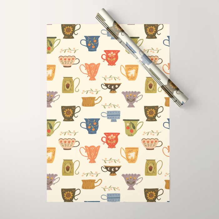 Teacup Collection Wrapping Paper Gallery Image 1