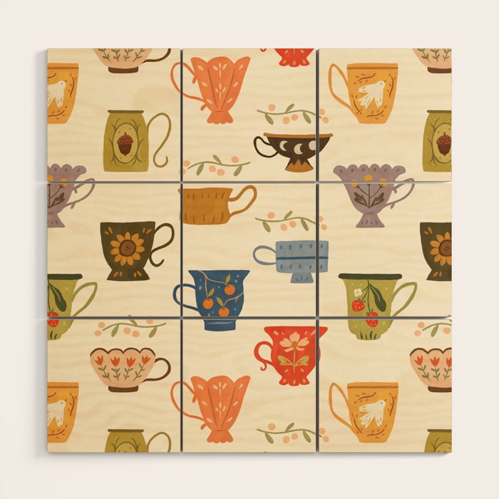 Teacup Collection Wood Wall Art Gallery Image 1