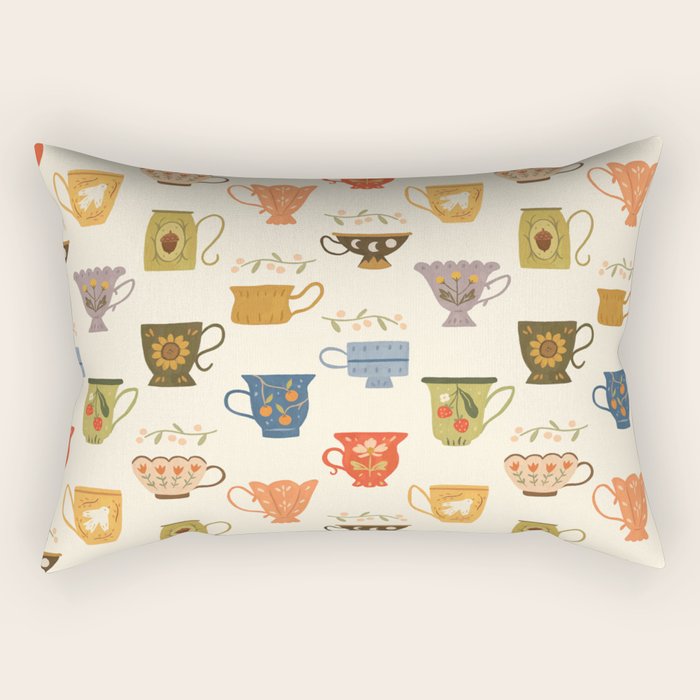 Teacup Collection Rectangular Pillow Gallery Image 1