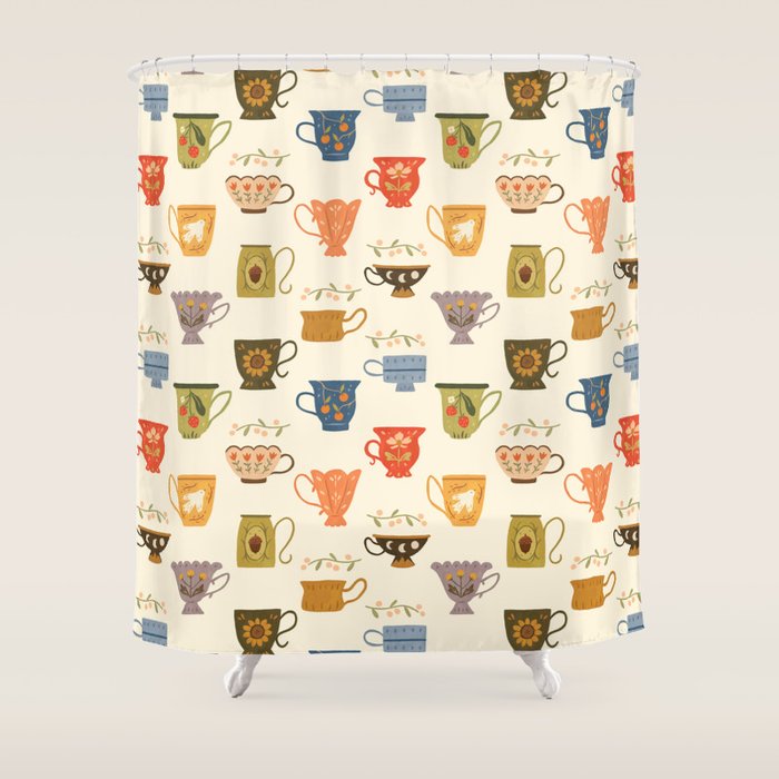 Teacup Collection Shower Curtain Gallery Image 1