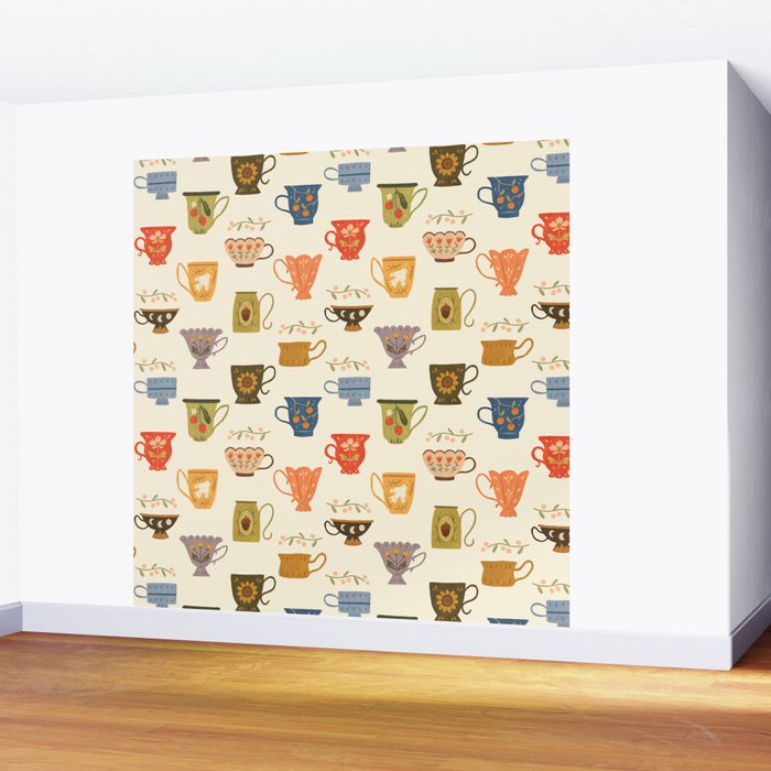 Teacup Collection Wall Mural Gallery Image 2