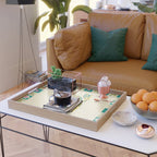 Charming Frogs & Florals: Whimsical Nature-Inspired Pattern Serving Tray Gallery Image 2