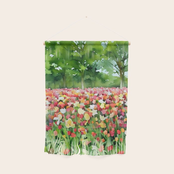 Colorful tulips field Wall Hanging Gallery Image 1