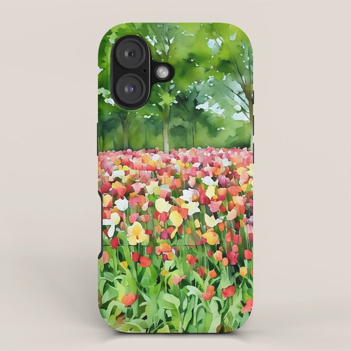 Colorful tulips field iPhone Case Gallery Image 1