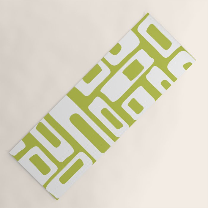 Retro Mid Century Modern Abstract Pattern 335 Chartreuse Yoga Mat Gallery Image 1