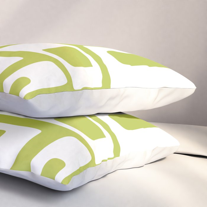 Retro Mid Century Modern Abstract Pattern 335 Chartreuse Pillow Sham Gallery Image 3