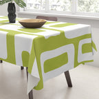 Retro Mid Century Modern Abstract Pattern 335 Chartreuse Tablecloth Gallery Image 3