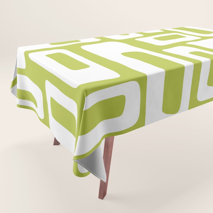 Retro Mid Century Modern Abstract Pattern 335 Chartreuse Tablecloth Gallery Image 1