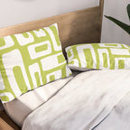 Retro Mid Century Modern Abstract Pattern 335 Chartreuse Pillow Sham Gallery Image 2