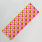 Checkered Geometric Shapes - Pink, Red, Yellow Yoga Mat Gallery Image 1