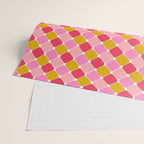 Checkered Geometric Shapes - Pink, Red, Yellow Wrapping Paper Gallery Image 2