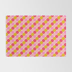 Checkered Geometric Shapes - Pink, Red, Yellow Rug Gallery Image 2