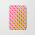 Checkered Geometric Shapes - Pink, Red, Yellow Bath Mat Gallery Image 1