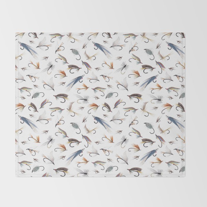 Fly Fishing Lures for Freshwater Fish Throw Blanket Gallery Image 2