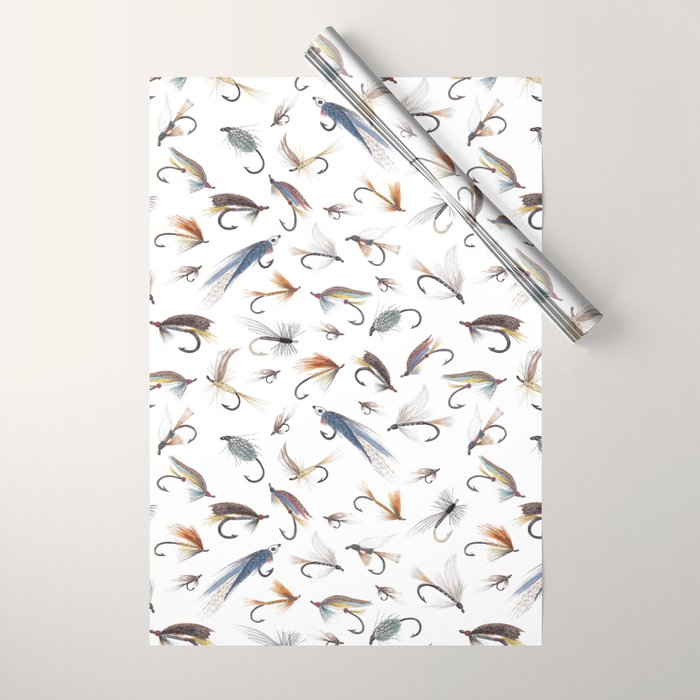Fly Fishing Lures for Freshwater Fish Wrapping Paper Gallery Image 1