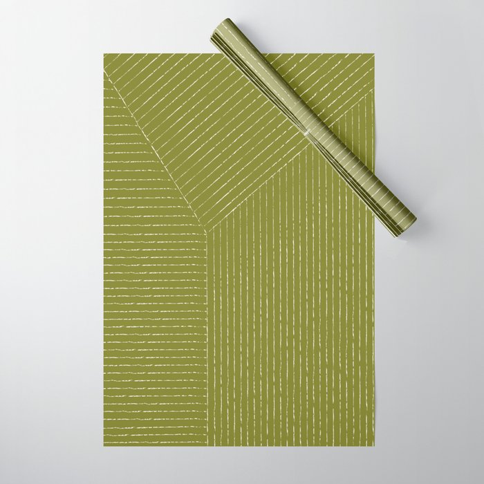 Lines (Matcha Green) Wrapping Paper Gallery Image 1