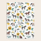 Horses and Sunflowers, Horse Art, Horse Decor, Yellow Flowers, Equestrian Art Poster Gallery Image 4