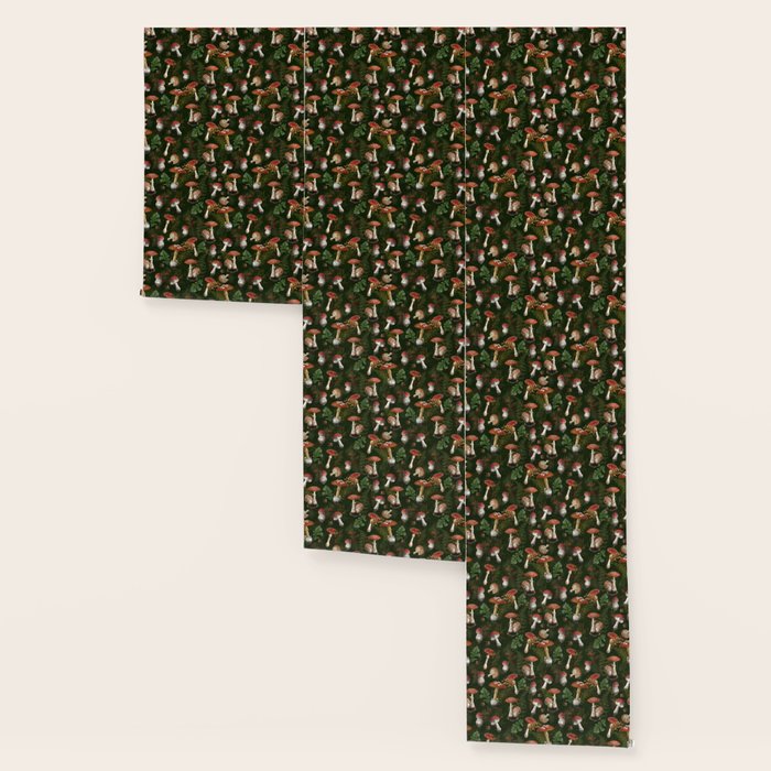Vintage Dark Night Green Mushroom Forest Wallpaper Gallery Image 3