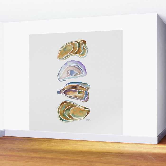 Watercolor Oysters Wall Mural Gallery Image 2