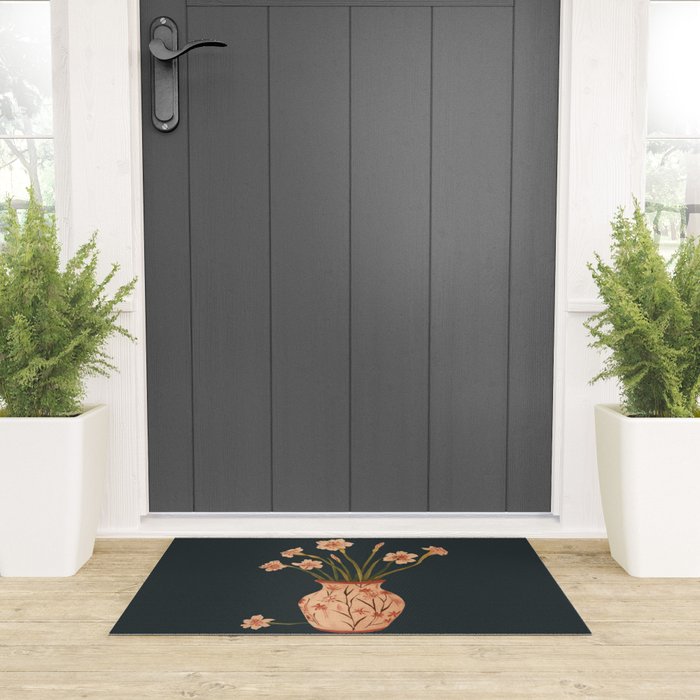 Blush Blooms in Painted Vase Welcome Mat Gallery Image 3