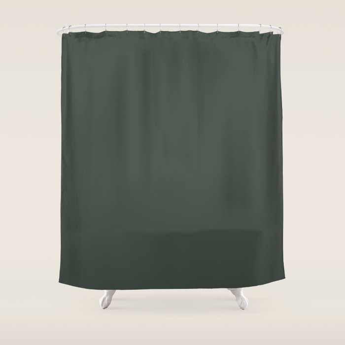 Neutral Sage Grey Solid Color Shower Curtain Gallery Image 1