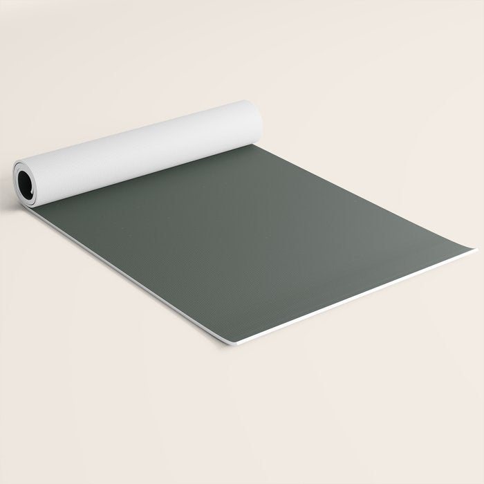 Neutral Sage Grey Solid Color Yoga Mat Gallery Image 2