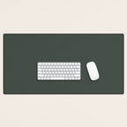 Neutral Sage Grey Solid Color Desk Mat Gallery Image 1