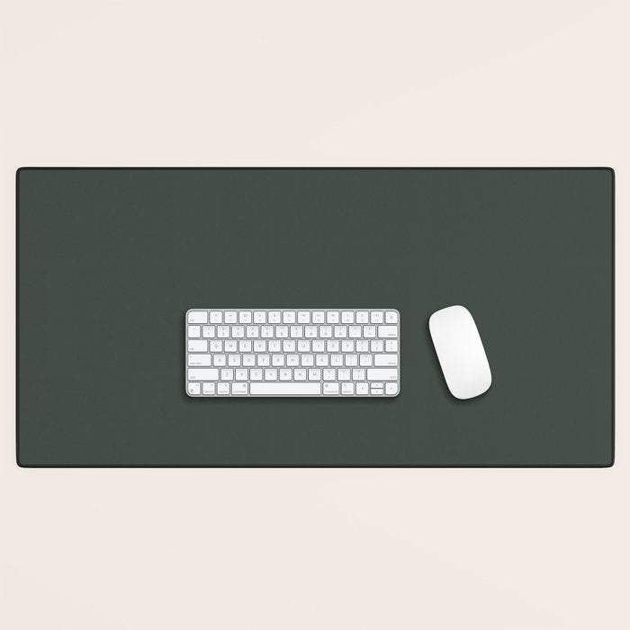 Neutral Sage Grey Solid Color Desk Mat Gallery Image 1