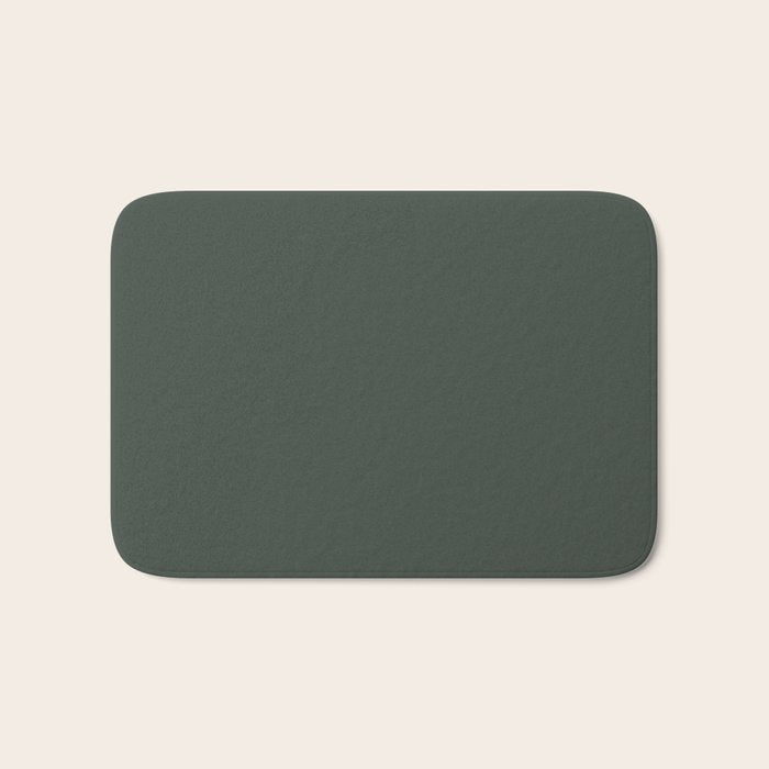 Neutral Sage Grey Solid Color Bath Mat Gallery Image 1