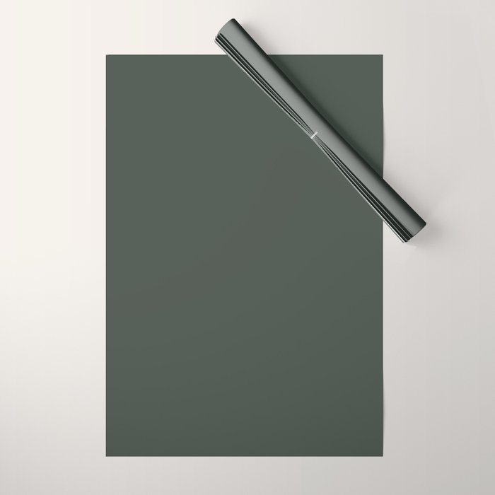 Neutral Sage Grey Solid Color Wrapping Paper Gallery Image 1