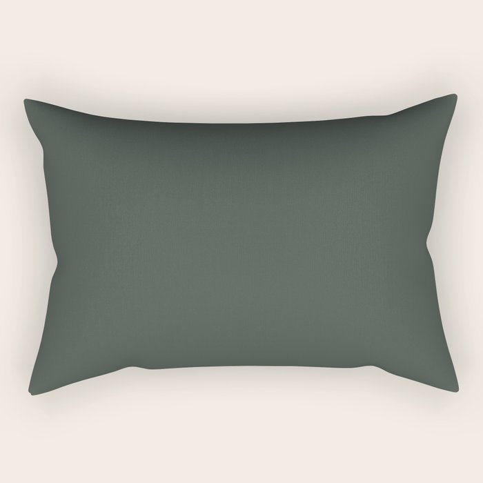 Neutral Sage Grey Solid Color Rectangular Pillow Gallery Image 1