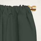 Neutral Sage Grey Solid Color Window Curtain Gallery Image 2