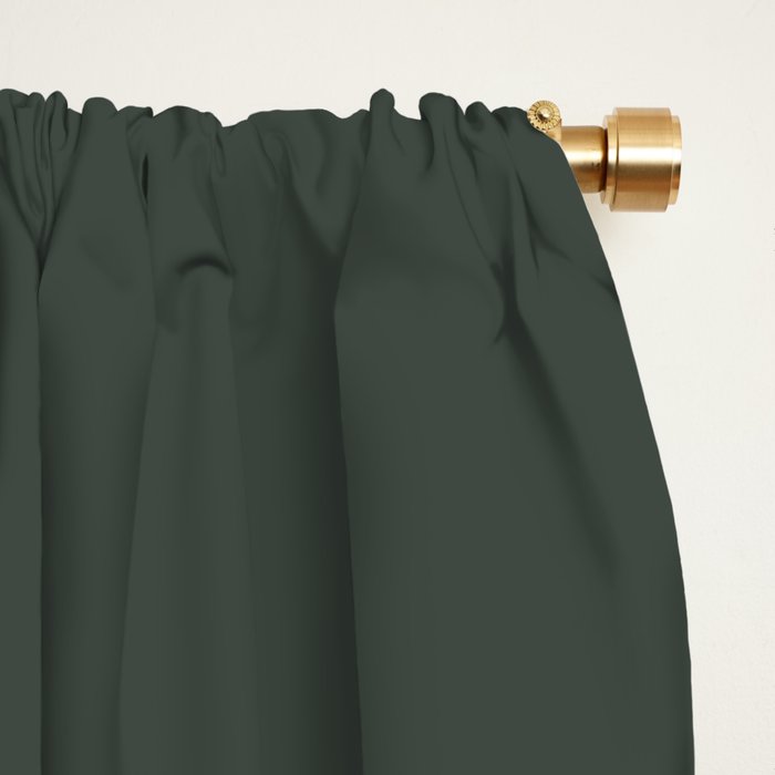 Neutral Sage Grey Solid Color Window Curtain Gallery Image 2