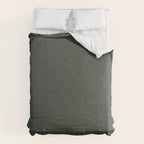 Neutral Sage Grey Solid Color Comforter Gallery Image 6