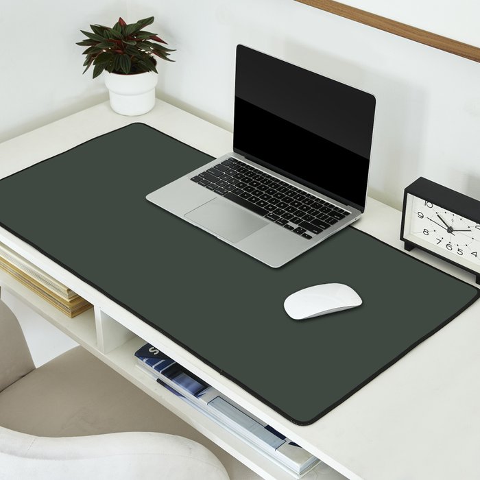 Neutral Sage Grey Solid Color Desk Mat Gallery Image 2