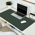 Neutral Sage Grey Solid Color Desk Mat Gallery Image 2