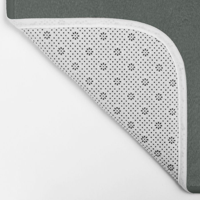 Neutral Sage Grey Solid Color Bath Mat Gallery Image 2