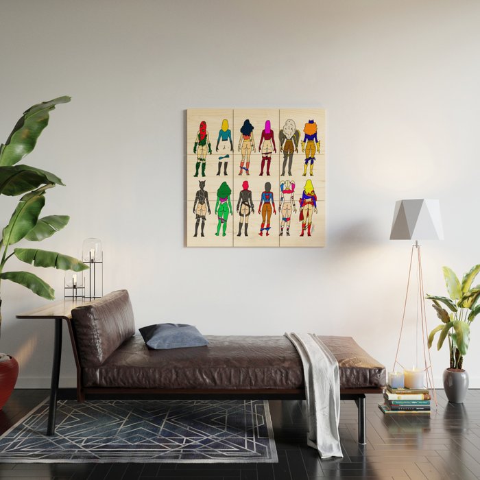 Superhero Butts - Girls Superheroine Butts LV Wood Wall Art Gallery Image 2