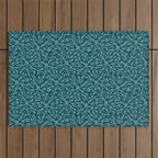 Organic Matter in Dark Teal Outdoor Rug Gallery Image 1