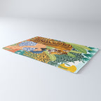 Awaken The Tiger Within Illustration, Wildlife Nature Wall Decor, Jungle Human Nature Connection Rug Gallery Image 3