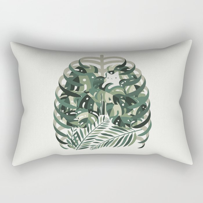 Cat and Plant 56 Rectangular Pillow Gallery Image 1