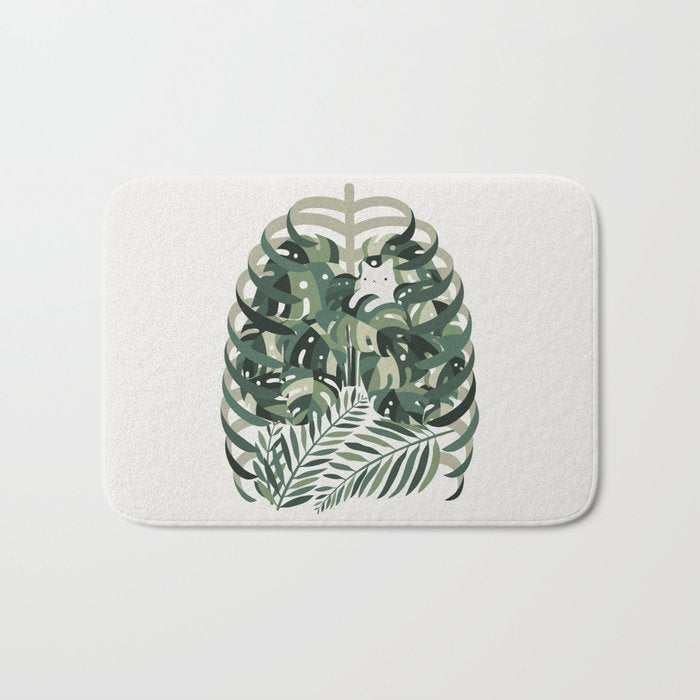 Cat and Plant 56 Bath Mat Gallery Image 1