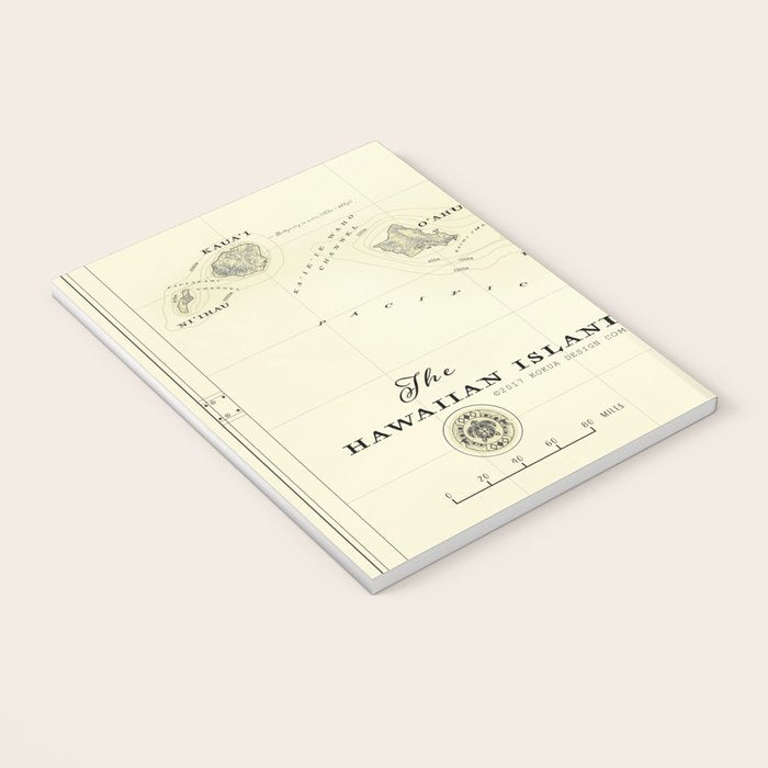 Hawaiian Islands [vintage inspired] map print Notebook Gallery Image 3