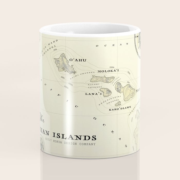 Hawaiian Islands [vintage inspired] map print Coffee Mug Gallery Image 4