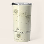 Hawaiian Islands [vintage inspired] map print Travel Mug Gallery Image 3