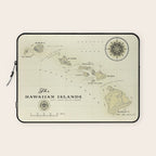 Hawaiian Islands [vintage inspired] map print Laptop Sleeve Gallery Image 1