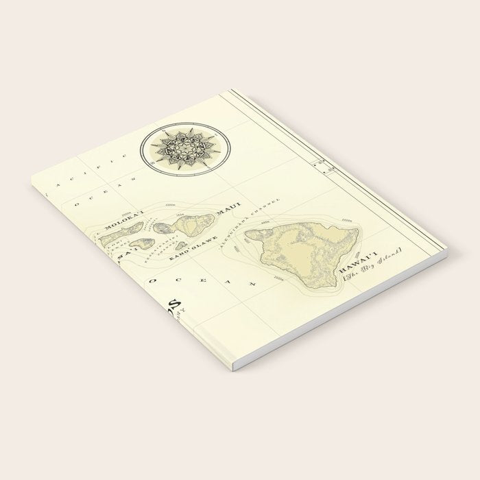 Hawaiian Islands [vintage inspired] map print Notebook Gallery Image 2