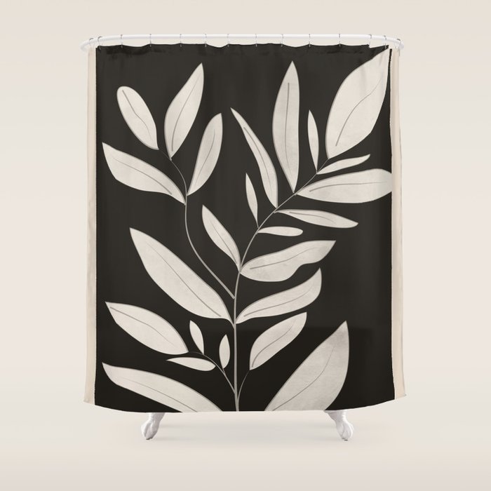 Minimalist plants and leaves Art 3 Shower Curtain Gallery Image 1