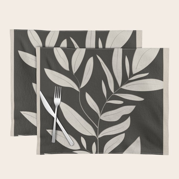 Minimalist plants and leaves Art 3 Placemat Gallery Image 1